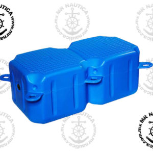 Cubo flotante doble para construcción de muelle plástico en color azul